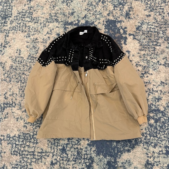 Jackets & Blazers - Studded Black and Tan Women's Jacket